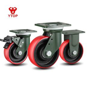 Hjul til vognen Factory Red Iron Core PU Hoch leistungs rollen Super Strong Load 1000KG Industrie rollen - Product Image 1