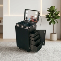 Valise de maquillage professionnelle sur roulettes, grande capacité, pour coiffeurs et artistes, organisateur de cosmétiques pour barbiers