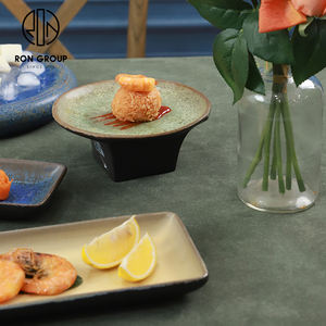 Plato de soporte Irregular de cerámica de 6,75 pulgadas de alta calidad de diseño exquisito para delicias o frutas que sirven juegos de platos de restaurante - Product Image 4