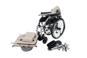 Silla de Ruedas <span class=keywords><strong>Manual</strong></span> Inclinable de Aluminio con Respaldo Alto, Reposapiés Elevable Desmontable, Asiento con Función de Inodoro, Silla de Ruedas Plegable Reclinable - Product Image 6