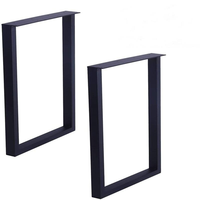 Pieds de table carrés en acier inoxydable en forme de T, style industriel contemporain, pour extérieur, cadre noir, installation facile, DIY, mobilier de bureau