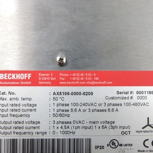 ไดรฟ์ดิจิตอลขนาดกะทัดรัด 1 ช่องสัญญาณ Beckhoff ของแท้ รุ่นใหม่ AX8206-0100-0000 สำหรับใช้งานในอุตสาหกรรม ผลิตในประเทศเยอรมนี - Product Image 5