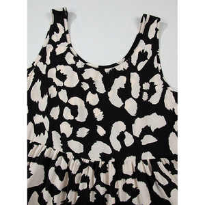 Dear-Lover Western Ropa Mujer Estampado de leopardo Cuello en U Sin mangas Cintura alta Tanque Mini vestido - Product Image 6
