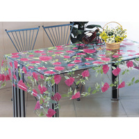 Nappe en vinyle transparent avec motif floral