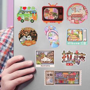 Imán de <span class=keywords><strong>nevera</strong></span> de madera de alta calidad, cocina Popular, decoración del hogar, imanes artesanales de madera de viaje, <span class=keywords><strong>nevera</strong></span> para regalo promocional - Product Image 3