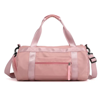 Femmes pour sac fourre-tout de gymnastique rose Logo personnalisé bagage de sport en nylon étanche pour voyage Design de mode compartiment à chaussures toile