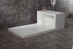 Base y asiento de <span class=keywords><strong>ducha</strong></span> de piedra sólida rectangular blanca K-T005 para baño, brillante o mate - Product Image 5