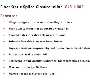 การต่อประกบ IP68ไฟเบอร์ออปติกแบบอินไลน์3 in 3 OUT สำหรับเส้นผ่าศูนย์กลางของสายเคเบิล8มม.-20มม.