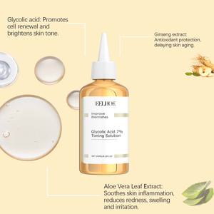 Professionale per la cura del corpo Toner facciale naturale pianta Ginseng e acido glicolico idratante riparazione Acne mangiare con bottiglia di plastica - Product Image 4