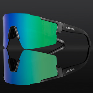Lunettes de cyclisme Kapvoe à monture complète, verres en polycarbonate, protection UV, anti-buée, pour sports de plein air, hommes - Product Image 2