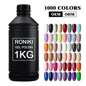 RONIKI指甲用品持久彩色UV水红凝胶上光剂创建您自己的品牌1KG原料凝胶上光剂