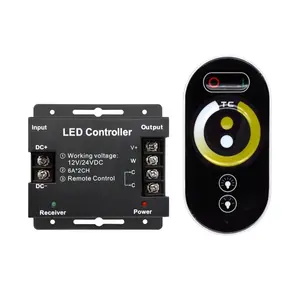 Controlador de luz LED con Sensor táctil RF CCT, controlador ajustable de 2 canales, 12A, 12V, para tira de luces LED