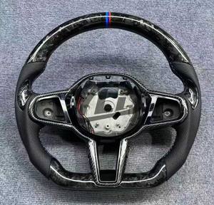 <span class=keywords><strong>Volant</strong></span> personnalisé en fibre de carbone à fond plat pour <span class=keywords><strong>BMW</strong></span> M2 M3 M4 Châssis F - Amélioration intérieure avec bande rouge style <span class=keywords><strong>Drift</strong></span> - Product Image 4