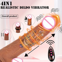 Realistischer Silikon-Dildo mit 10 Modi, Teleskopfunktion, Heizung, Fernbedienung und App-Steuerung, Vibrator Sexspielzeug für Frauen