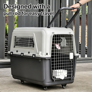 Cage de <span class=keywords><strong>transport</strong></span> pour animaux de compagnie, approuvée par les compagnies aériennes, <span class=keywords><strong>en</strong></span> plastique, carrée, respirante, portable, avec bouton, pour petits animaux - Product Image 3