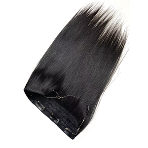 Extensiones de cabello Halo <span class=keywords><strong>invisible</strong></span> para cabello fino 100% cabello humano Fishline Halo Piece Extensiones de clip sin costuras para volumen - Product Image 5
