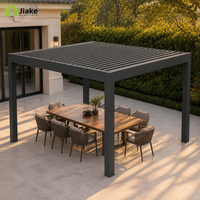 Pavillon d'extérieur Jiake avec lames en aluminium réglables, pavillon bioclimatique pour terrasse de villa, salle à manger et zones de repos dans le jardin