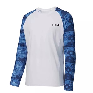 Solid Color Mens Cool Wear Moisture Wicking UV Protective <b>SPF</b> Outdoor Fishing Shirt - Product Image 2