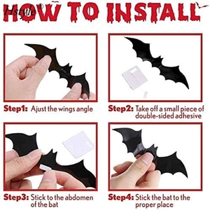 120 Pezzi Adesivi Pipistrelli 3D <span class=keywords><strong>per</strong></span> Feste di <span class=keywords><strong>Halloween</strong></span>, Impermeabili, <span class=keywords><strong>Decorazioni</strong></span> Murali Spaventose, Fai-<span class=keywords><strong>da</strong></span>-Te <span class=keywords><strong>per</strong></span> <span class=keywords><strong>Casa</strong></span> e Finestre HS503 - Product Image 4