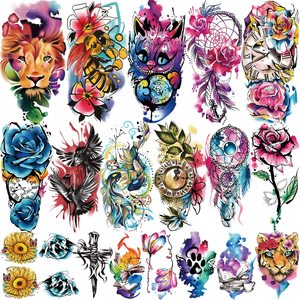Tatuajes Temporales, Tatuajes de la Vieja Escuela, Pegatinas, Tatuajes Temporales Americanos Tradicionales de Flores y Rosas para el Brazo - Product Image 4