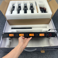 UR-4000-A1 Micrófono Inalámbrico Profesional UHF para Escenario, Sistema de Micrófono Inalámbrico de 4 Canales