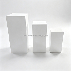 SMOOTH Wholesale Birthday Party Decoration Rectangle Pedestals White Metal Cake Dessert Display Stand - Product Image 1