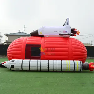 0utdoor蹦床跳跃城堡带鼓风机航天飞机儿童充气弹跳屋