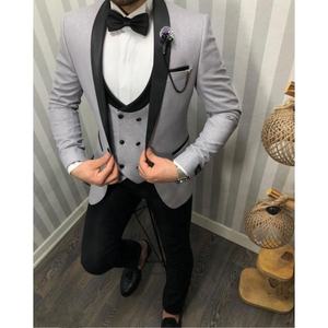 लक्जरी स्पार्कलिंग पुरुषों सूट 3 टुकड़े रंगीन जाकेट + बनियान + पंत स्लिम फिट शादी Tuxedos पुरूष प्रोम रंगीन जाकेट आदमी सूट पहनने आउटफिट - Product Image 4