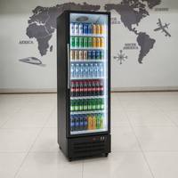 Réfrigérateur vertical à porte vitrée pour boissons de magasin de proximité, sans givre, refroidissement direct par ventilateur, refroidisseur de boissons, réfrigérateur à bière