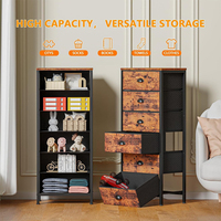 Cómoda alta rústica con cajones, mesita de noche industrial para dormitorio, gabinete de almacenamiento estrecho, organizador vintage para entrada, personalizado de fábrica al por mayor
