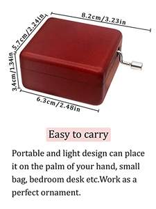 Boîte à musique <span class=keywords><strong>classique</strong></span> en bois à manivelle, sculptée, avec <span class=keywords><strong>chanson</strong></span>, durée sonore <span class=keywords><strong>de</strong></span> 120 secondes - Cadeaux <span class=keywords><strong>de</strong></span> Noël, d'anniversaire, <span class=keywords><strong>de</strong></span> la Saint-Valentin, joue Davy - Product Image 4