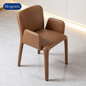 เก้าอี้ร้านอาหารหนังแท้ทันสมัยหรูหรา นั่งสบาย สำหรับใช้งานเชิงพาณิชย์ในร้านกาแฟและพื้นที่กลางแจ้ง - Product Image 1