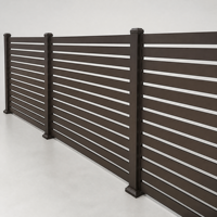 Panneau de clôture en métal à lattes horizontales en aluminium, écran d'intimité pour jardin extérieur