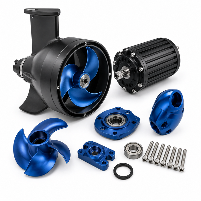 Precision CNC Machined Parts for Electric Hydrofoil Surfboard Propeller and Drive System OEM