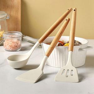 Ustensiles de cuisine en silicone anti-brûlure haute température, spatule de cuisson antiadhésive, cuillère à soupe de cuisine, spatule chinoise domestique - Product Image 3