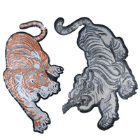 Léopard tigre lion loup broderie fer sur patchs pour vêtements Applique bricolage chapeau manteau robe accessoires, animal brodé patch