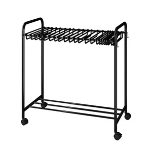 Clothing Organizer Pant <b>Hanger</b> <b>Standing</b> Type Minimalist Space Saving Rectangle Shape With Wheels For Home Hotel Use - Product Image 5