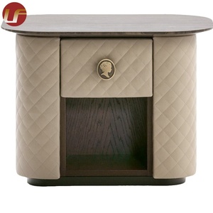 <strong>White</strong> Modern and Retro Style Nightstand <strong>Bedside</strong> <strong>Table</strong> <strong>Round</strong> Shape Wood Metal Customized Furniture Night <strong>Table</strong> - Product Image 4