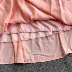 Vestido de noche de línea A de <span class=keywords><strong>moda</strong></span> coreana Vintage para <span class=keywords><strong>mujer</strong></span> Sexy dulce comestible árbol <span class=keywords><strong>hongo</strong></span> encaje botón manga larga drapeado sólido playa - Product Image 3