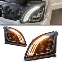 Para Toyota Prado LC120 FJ120 2003-2009, Conjunto de Faros Delanteros LED con Proyector y Luz Diurna Secuencial de Triple Franja, Actualización