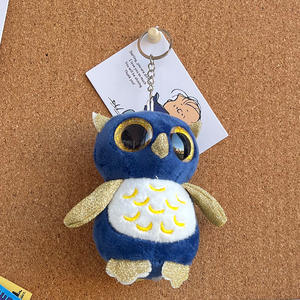 Peluche hibou aux grands yeux mignonne de dessin animé, porte-clés pendentif mousqueton, pour machines à griffes pour enfants, Marque KM UV - Product Image 2