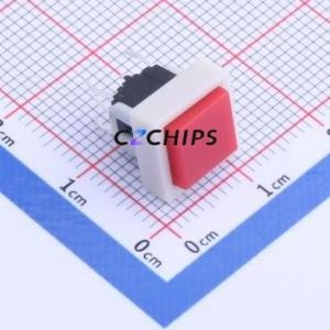 TPB01-111L1R Tactile Switch Through hole Component (THT) Switch Rectangle Button With Bracket Red - Product Image 1