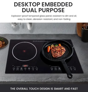 Hot Sale 2 Burners <b>Stove</b> Induction Cooker 110V/220V Kitchen Restaurant Tabletop Cooktop Touch Screen Embedded Glass Commercial D - Product Image 3