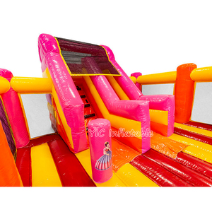 <span class=keywords><strong>Château</strong></span> <span class=keywords><strong>gonflable</strong></span> commercial rose Princesse avec toboggan intégré, idéal pour les fêtes en extérieur, les anniversaires de filles et la location événementielle - Product Image 5