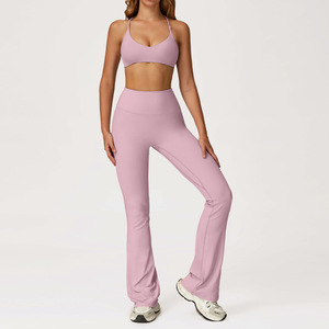 Özel yüksek kaliteli sonbahar Conjunto De Yoga giysileri takım elbise çabuk kuruyan tayt spor kadin spor Fitness egzersiz Yoga seti - Product Image 4