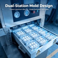 Scelleuse de barquettes sous atmosphère modifiée 5,5 kW double station 4 sorties HZQ