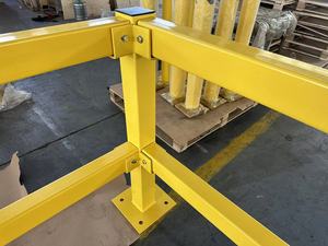 Modular Steel Three Way Guardrail <strong>Post</strong> 4 Inch 2 Rail <strong>Levels</strong> Rubber Caps IP10 Non Reflective Safety Barrier Roadway - Product Image 4