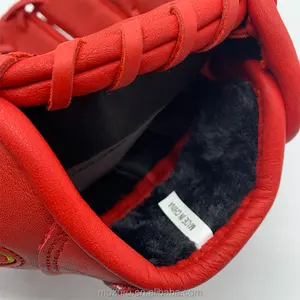 Nuevo precio de fábrica pro colorido rojo cuero duradero hecho entrenamiento Béisbol Softbol guantes de bateo para jóvenes