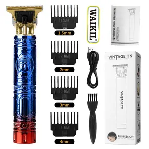 WAIKIL 16-style Wholesale T Blade 0mm Electric Bald Hair Trimmer New Retro T9 Mini Hair Clipper Machine Shaver For Men