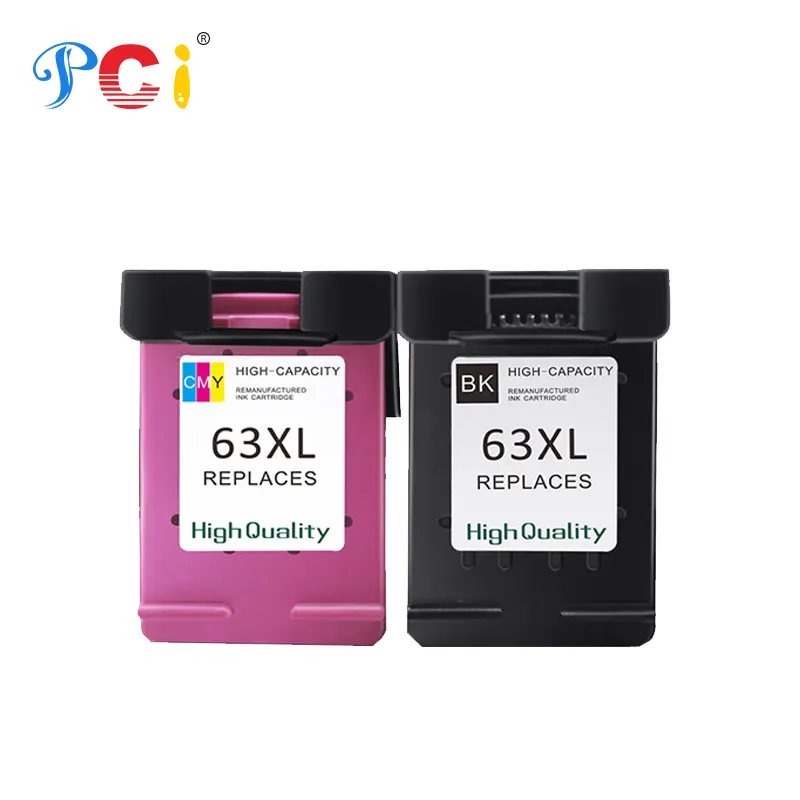 Pci Gereviseerde Inkt Cartridge F6U64A Compatibele Kleur Inkt Cartridge 63XL Voor Hp Deskjet 1112 2130 3630 Officejet 383